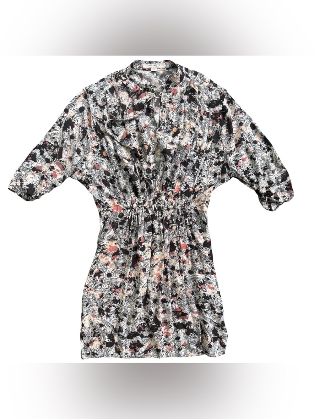 AllSaints Abstract Floral Paisley Patterned Mini Dress - Size UK6 / US2